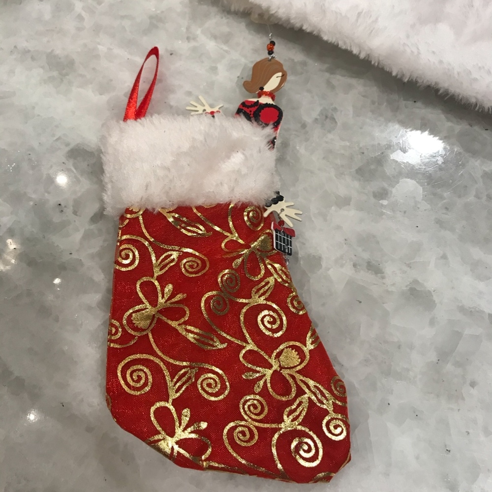 🎁 Glitzy Girl ornament, Santa hat & stocking - Picture 5 of 7